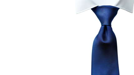 Elegant blue necktie on transparent background