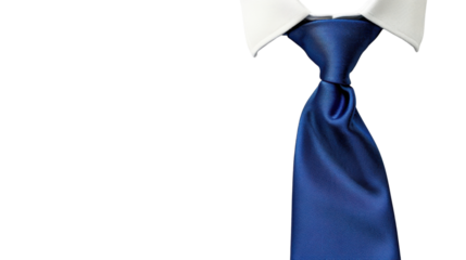 Elegant blue necktie on transparent background