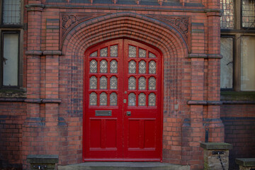red door in the town in York, UK