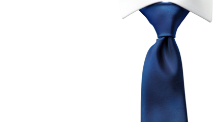 Elegant blue necktie on transparent background