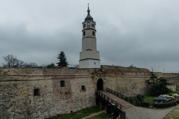 Prolom section and tower of the Belgrade Fortress in winter, Serbia