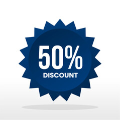 Simple blue flat sale label design