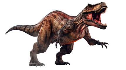 Scary ferocious tyrannosaurus isolated on transparent background