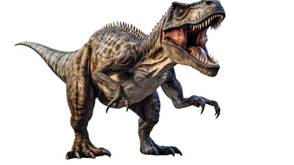 Obraz premium Scary ferocious tyrannosaurus isolated on transparent background