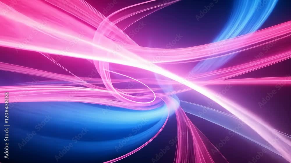 Wall mural vibrant abstract light trails in pink and blue hues creating a dynamic visual flow