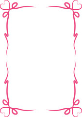 Hand Drawn Wavy Frame With Hearts