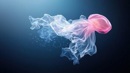 Ethereal Jellyfish in Soft Pink and Blue Hues