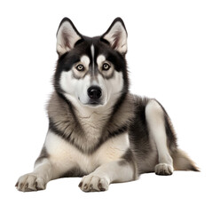 Fototapeta premium Siberian husky dog isolated on transparent background 