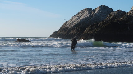 ocean beach crabbing in San Francisco California