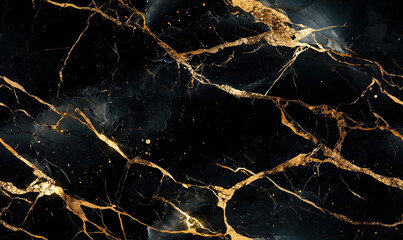 luxurious marble texture with deep black and golden contrast