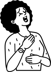 Doodle Woman Character Laughing