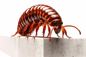 Detailed Macro Photo of a Colorful Insect on a White Surface