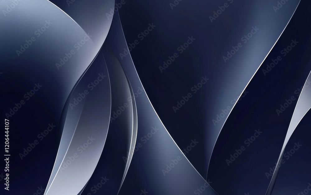 Wall mural a sophisticated abstract gradient background with rich navy and metallic silvers.featuring luxurious
