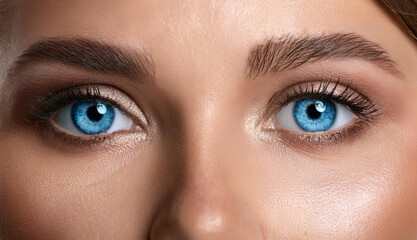 Obraz premium Closeup of Woman's Blue Eyes