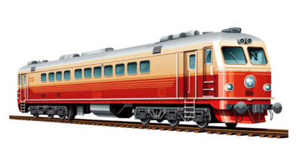 train isolated on a white transparent background