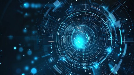 Obraz premium Technological futuristic gradient blue background