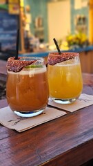 mezcal cocktails and margaritas with chamoy