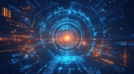 Technological futuristic gradient blue background