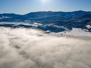Batak Reservoir covered with clouds, Bulgaria