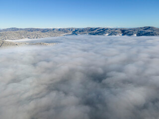 Batak Reservoir covered with clouds, Bulgaria
