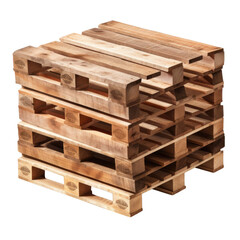 wooden pallets isolated on a white transparent background 