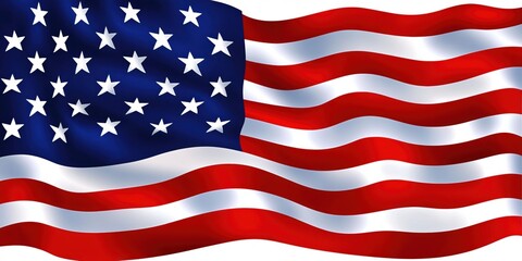 Naklejka premium American Flag Waving Proudly Red White Blue Stars Stripes National Symbol
