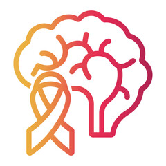 brain Line Gradient Icon