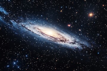 Fototapeta premium A stunning view of a spiral galaxy in deep space.