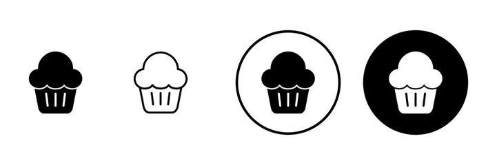 Cup cake icon vector. Cup cake sign and symbol