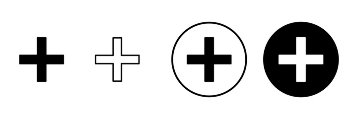 Plus icon vector. Add plus sign and symbol