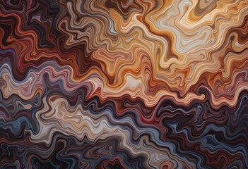 Fototapeta premium Abstract Swirling Brown and Beige Marble Pattern