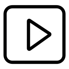 Play Button Icon Square Media Player Start Symbol Digital Interface Element