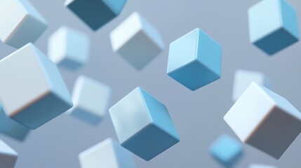 Obraz premium Abstract Cubes in Mid-Air