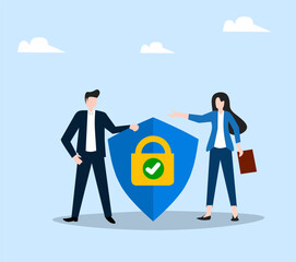 business person with symbol security for file an security illustration
