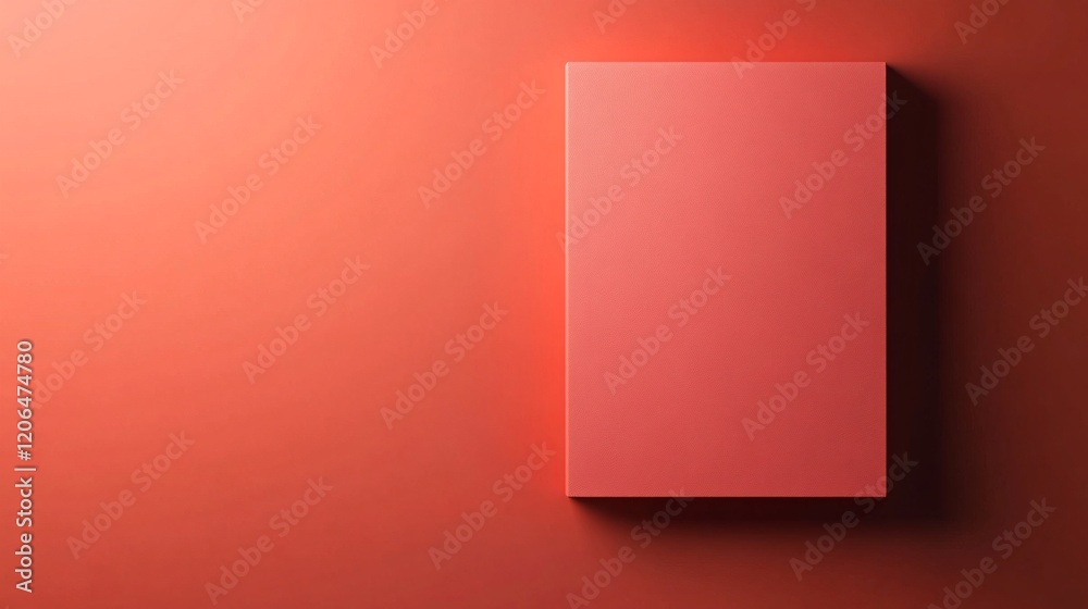 Aufkleber minimalist coral background featuring a floating square shape