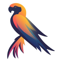 Obraz premium Vibrant Gradient Parrot Bird Illustration Tropical Bird Design Colorful Exotic Avian Artwork