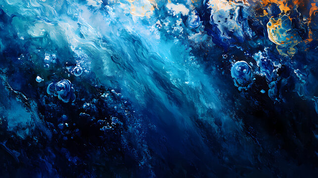 Aquatic abyss dark blue ocean depths seen from underwater perspective abstract seascape photo. ocean depths. illustration. Ocean Depths. Illustration