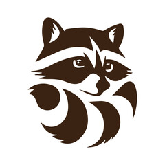 head of a Civet cat, ferret head silhouette 