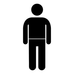 Simple Black Silhouette Icon of a Person Male Figure Human Symbol Generic Human Representation