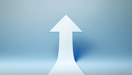 A simple, upward-facing arrow on a soft blue background symbolizes growth, progress, and direction.