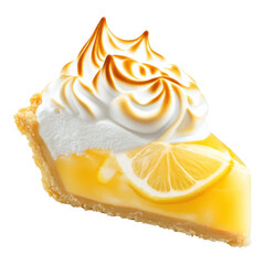 Delicious Lemon Meringue Pie Slice Sweet Dessert Creamy Meringue Topping Pastry Baked Treat