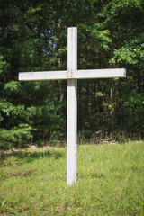 White Wooden Cross Religious Symbol