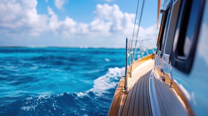 Luxury Yacht Sailing on a Turquoise Ocean
