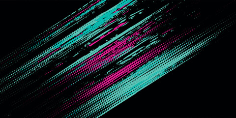 Car sticker wrap banner abstract sporty lines pink blue greenish grunge color combination brush storm thunder modern pattern racing motorsport.