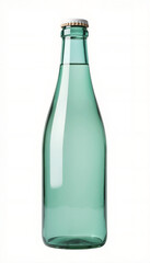 Glass Mint Colored Bottle Isolated on White Background