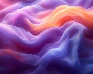 Obraz premium Abstract purple fabric waves, sunset backdrop, design texture