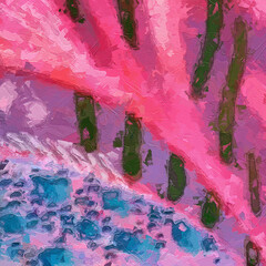 Various oil paintings, flowers, forests, tropical leaves, birds, giraffes, elephants, fish, parrots, beautiful things
