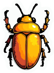 Golden Beetle – Shiny Insect Illustration