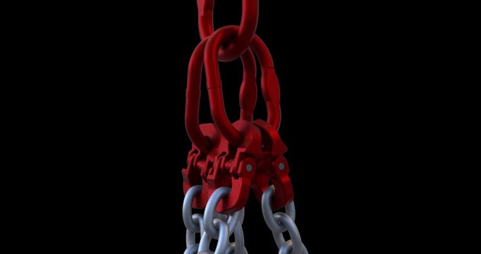 4 Leg Chain Sling; Industrial Lifting and Rigging; Mechanical Chain link: Industrial safety chain