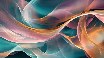 Abstract swirling pastel colored wave forms design